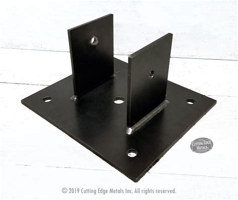 interior black metal post bracket bottom|metal brackets for round post.